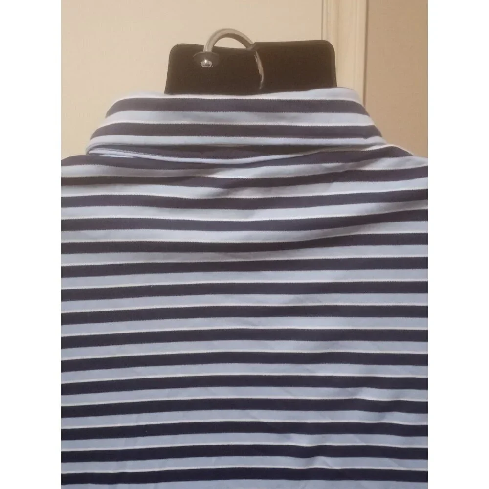 Polo Ralph Lauren Men’s 3XB Big Navy Blue Blue Stripe Short Sleeve Polo Shirt